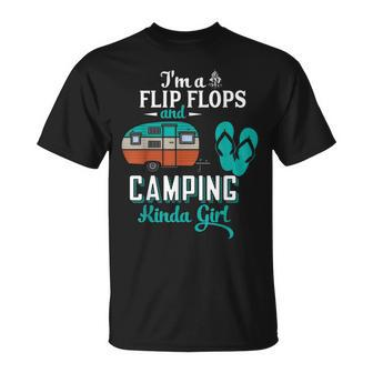 Im A Flip Flop Camping Kinda Girl Camper Lover Gifts Unisex T-Shirt | Mazezy