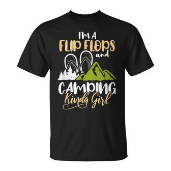 Im A Flip Flops And Camping Kinda Girl Camper Gift Unisex T-Shirt | Mazezy UK