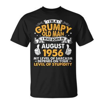 Im A Grumpy Old Man I Was Born In August 1956 Birthday 64 Unisex T-Shirt | Mazezy DE