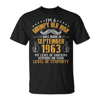 Im A Grumpy Old Man I Was Born In September 1963 Birthday Unisex T-Shirt | Mazezy