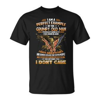 Im A Perfect Example The Grumpy Old Man Was Born In June Gift For Mens Unisex T-Shirt | Mazezy