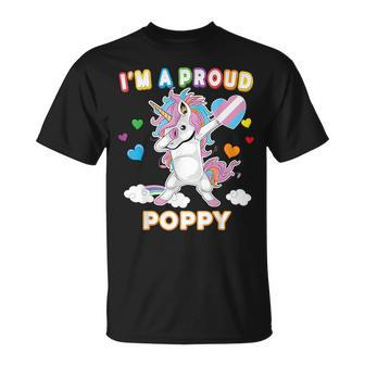 Im A Proud Transgender Poppy Lgbt Pride Dabbing Unicorn Unisex T-Shirt | Mazezy