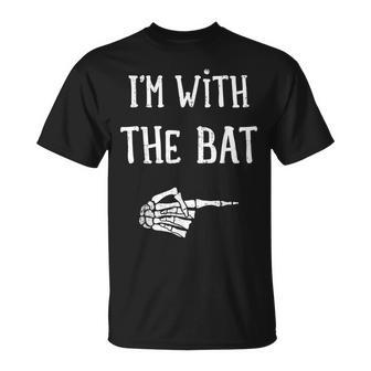 I'm With The Bat Matching Couple Costume Halloween T-Shirt - Monsterry
