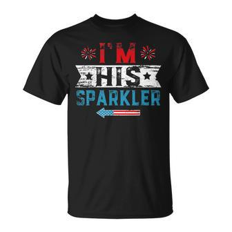 Im His Sparkler His And Her 4Th Of July Matching Couples Unisex T-Shirt | Mazezy CA