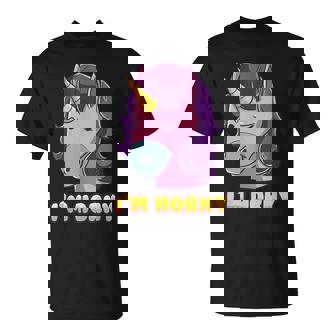I'm Horny Unicorn Pun Horn Mythical Animal T-Shirt | Mazezy