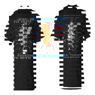 Im Just Here For The Wieners Funny Fourth Of July Hot Dog Unisex T-Shirt - Monsterry