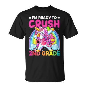 Im Ready To Crush 2Nd Grade Dabbing Unicorn Back To School Unisex T-Shirt | Mazezy