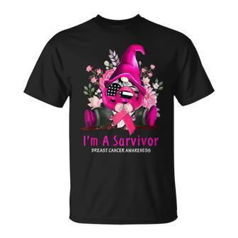 I’M A Survivor Breast Cancer Awareness Gnome Pink Ribbon T-Shirt