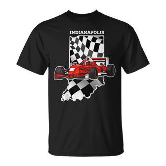 Indianapolis Indiana Race Checkered Flag Race Lovers Unisex T-Shirt - Monsterry
