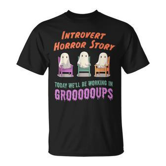 Introvert Shy Antisocial Horror Story Quote Kawaii Ghost T-Shirt | Mazezy
