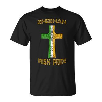 Irish Last Name Sheehan Celtic Cross Heritage Pride Unisex T-Shirt | Mazezy