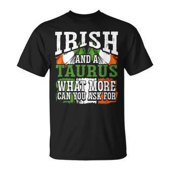 Irish And A Taurus Flag Zodiac Facts Birthday T-Shirt | Mazezy DE