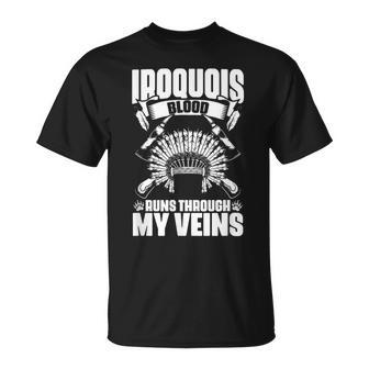 Iroquois Blood Native Pride American Indian Tribe T-Shirt - Seseable