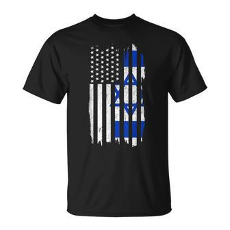 Israel American Flag Patriotic Israeli Pride T-Shirt | Mazezy