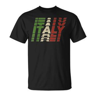 Italia Italian Flag In Letters T-Shirt | Mazezy
