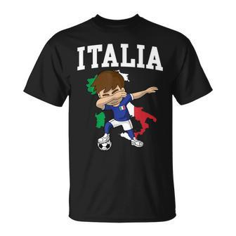 Italia Soccer Boy Italian Italy Flag Map Sports Team Coach Unisex T-Shirt | Mazezy