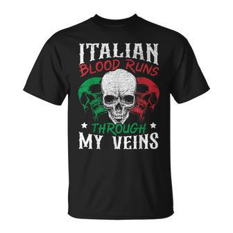 Italian Blood Runs Through My Veins Country Italy T-Shirt | Mazezy