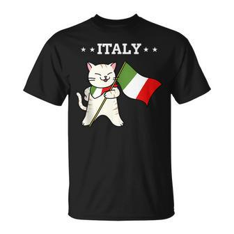 Italian Flag & Cat | Italy Unisex T-Shirt | Mazezy