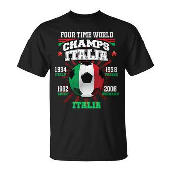 Italy Football With Cup Years For Italia Soccer Fans T-Shirt | Mazezy