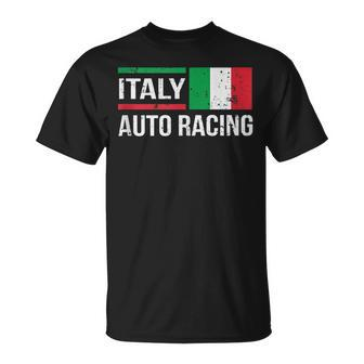 Italy Italian Flag Formula Car Auto Racing Race Fan Unisex T-Shirt | Mazezy