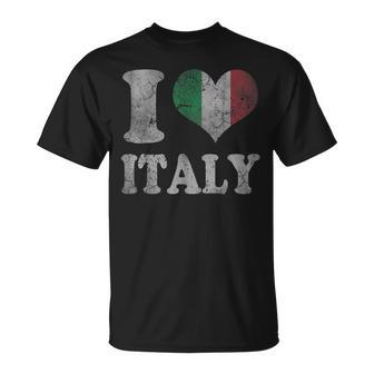 Italy Italian Flag Love Heart Italia Italiano Unisex T-Shirt | Mazezy