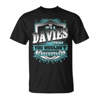 It's A Davies Thing You Wouldn't Understand Name Vintage T-Shirt - Seseable