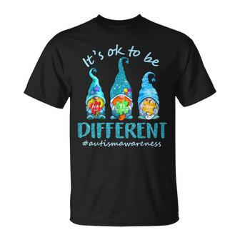 Its Ok To Be Different Autism Awareness Gnomes T-Shirt - Seseable