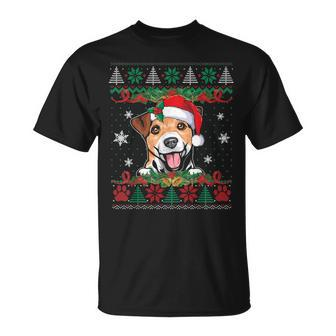 Jack Russell Terrier Christmas Santa Ugly Sweater Dog Lover T-Shirt | Mazezy