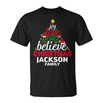 Jackson Name Gift Christmas Jackson Family Unisex T-Shirt - Seseable