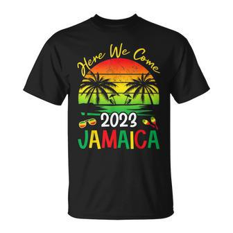 Here We Come Jamaica 2023 Family Vacation Matching Trip Sets T-Shirt - Monsterry