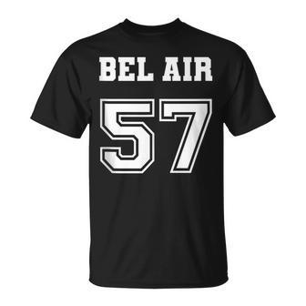 Jersey Style Bel Air 57 1957 California Vintage Muscle Car California Gifts And Merchandise Funny Gifts Unisex T-Shirt | Mazezy