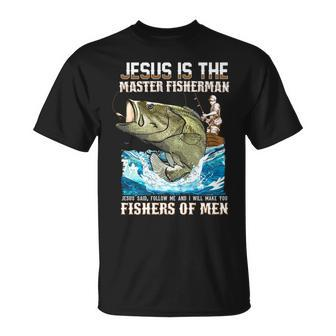 Jesus Fisher Of Bible Verse Fishing Dad Grandpa T-Shirt | Mazezy