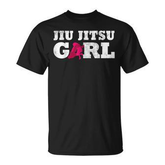 Jiu Jitsu Girl Player Silhouette Sport Gift Unisex T-Shirt - Seseable