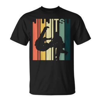 Jiu Jitsu Silhouette Bjj Brazilian Jiu Jitsu Retro T-Shirt | Mazezy UK