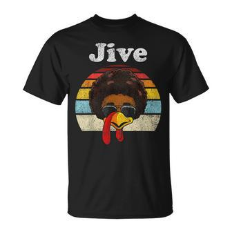Jive Thanksgiving Turkey Day Face Vintage Retro Style T-Shirt - Seseable