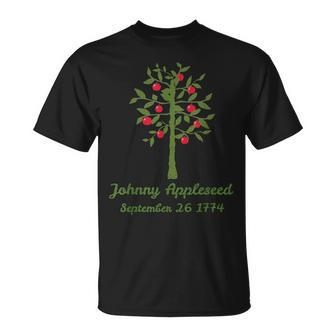 Johnny Appleseed Apple Orchard Farmer Nature Massachusetts T-Shirt | Mazezy
