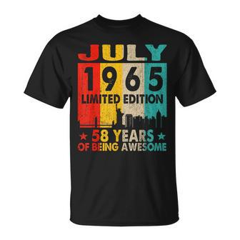 July 1965 58Th Birthday Gifts Vintage Unisex T-Shirt | Mazezy