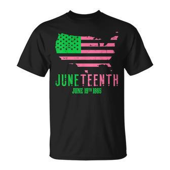 June 19Th 1865 Junenth Aka Distressed American Flag Unisex T-Shirt | Mazezy