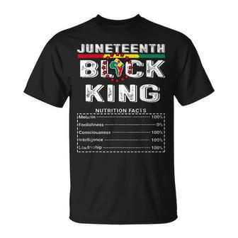Junenth Black King Nutritional Facts Melanin Men Father Unisex T-Shirt - Seseable