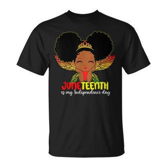 Junenth Is My Indepence Day Little Black Queen Girls T-shirt - Thegiftio UK
