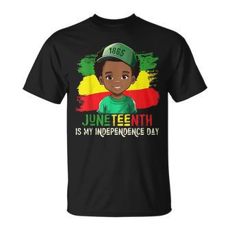 Junenth Is My Independence Day Brown Skin King Boys Kids Unisex T-Shirt | Mazezy