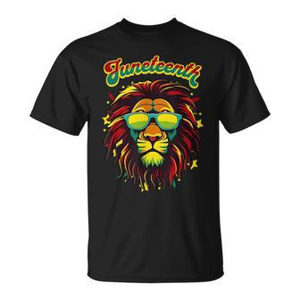 Junenth Lion Celebrate Black Freedom 1865 History Month Unisex T-Shirt - Seseable