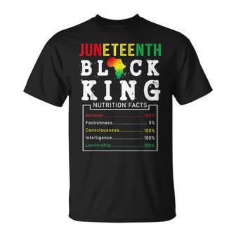 Junenth Men Black King Nutritional Facts Freedom Day Gift For Mens Unisex T-Shirt | Mazezy