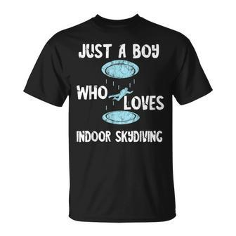 Just A Boy Who Loves Indoor Skydiving Tunnel Flight Skydiver T-Shirt | Mazezy