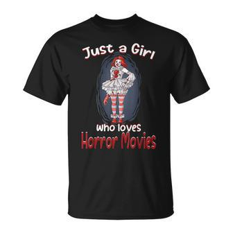 Just A Girl Who Loves Horror Movies Halloween Halloween T-Shirt | Mazezy