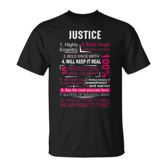 Justice Name Gift Justice Unisex T-Shirt - Seseable