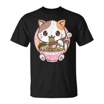 Kawaii Anime Ramen Cat Neko T-Shirt - Monsterry