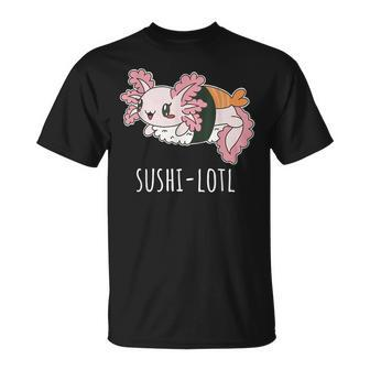 Kawaii Axolotl Cute Japanese Sushi Unisex T-Shirt | Mazezy