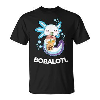 Kawaii Boba Axolotl Bubble Tea Anime Kids N Girls Unisex T-Shirt | Mazezy