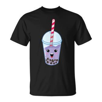 Kawaii Boba Milk Tea | Cute Blueberry Bubble Tea Lover Gift Unisex T-Shirt | Mazezy